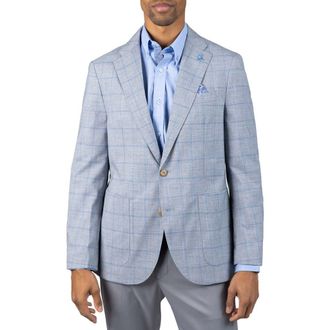 Tailorbyrd M&eacute;lange Yarn Dyed Windowpane Sport Coat in Regent Grey at Nordstrom Rack, Size 42 Short