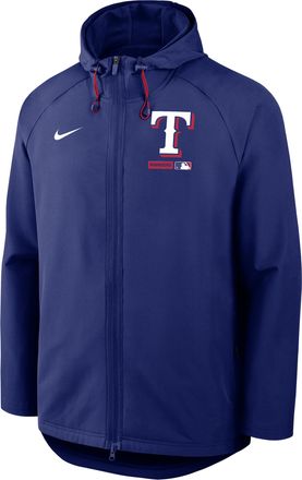 Nike Texas Rangers Authentic Collection Nike Mens Therma-FIT MLB Full-Zip Hooded Jacket in Blue | 04HC198NTER-FHP