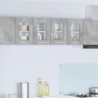 vidaXL vidaXL Armadio pensile con porta 2 pcs Grigio cemento 60 x 31 x 40 cm