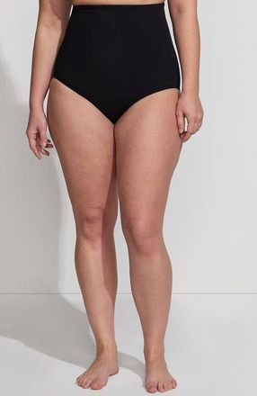 Lands End Slender Separates Ultra High Waisted Bikini Swim Bottoms in Black at Nordstrom, Size 20W