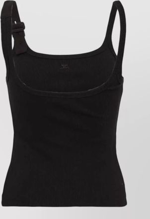 Courr&egrave;ges ribbed sleeveless tank top