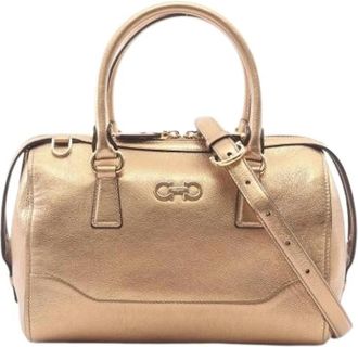 Ferragamo Pre-owned Handbag - Dames - Vintage Handtas - Geel - ONE Size - Leer - Vintage