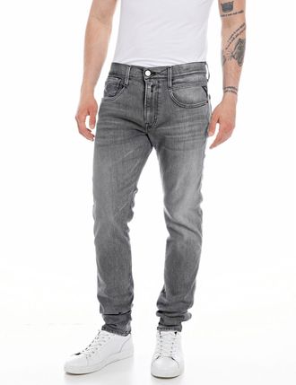 Replay Slim-fit-Jeans REPLAY Anbass, Herren, Gr. 30, L&auml;nge 34, grau (medium grau bw80), Denim/Jeans, Obermaterial: 99% Baumwolle, 1% Elasthan, slim fit norma