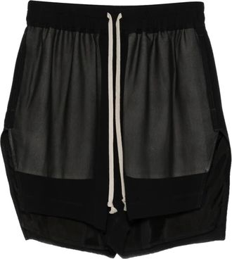 Rick Owens drawstring panelled shorts - Black