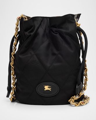 Burberry Horseshoe Quilted Nylon Pouch Bag