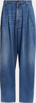 Marni Pleated-Front High-Rise Wide-Leg Jeans