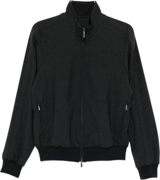 Emporio Armani Zip-throughs, male, Gray, Size: 3XL Icon full-zip blouson