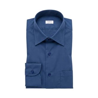 Borriello Camicia - Heren - Overhemden - Blauw - Maat: M Leer