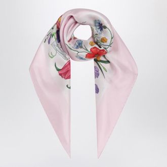 Gucci Pink printed silk twill scarf