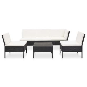 HOME MAISON Sal&oacute;n de jard&iacute;n 6 piezas con cojines desenfundables
