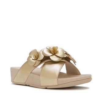 FitFlop Lulu Flower Cross Slides in Platino at Nordstrom, Size 10