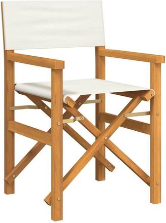 vidaXL Vidaxl - Folding Directors Chair Cream Solid Wood Teak