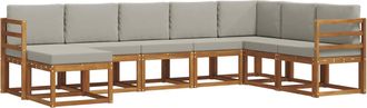 vidaXL Conjunto De Sof&aacute;s De Exterior 8 Uds. Gris Natural Y Claro Vidaxl