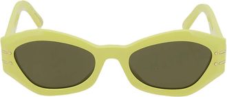 Dior Green Geometric Ladies Sunglasses DIORSIGNATURE B1U 66C0 55