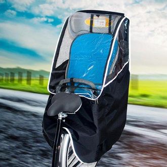 OEM Funda Impermeable Para Sill&iacute;n De Bicicleta - Funda Protectora Para Sill&iacute;n Infantil - Ciclismo C&oacute;modo - Mayor Visibilidad - Hasta 115 Cm - Negro