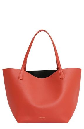Mansur Gavriel Everyday Soft Leather Tote in Pomodoro/Black at Nordstrom