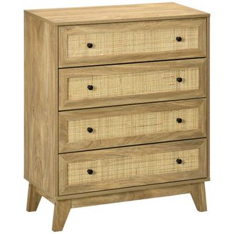 HOMCOM C&oacute;moda con cajones 80x35x95 cm madera natural