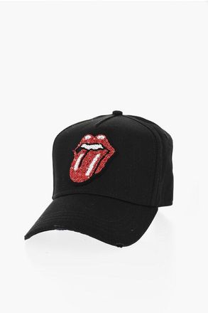 Dsquared2 Solid-Color Baseball Cap ROLLING STONES with Beaded Detail size One Si