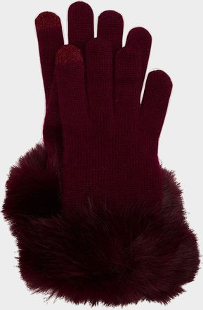 Sofiacashmere Touchscreen Cashmere & Faux Fur Gloves