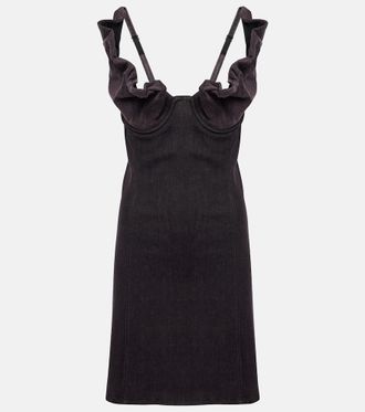 Y / Project Miniabito in jeans con volant