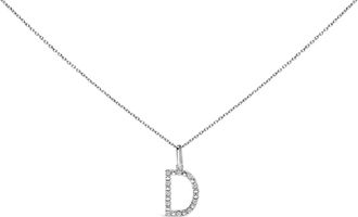 House of Brilliance Sterling Silver Diamond Accent C Initial Pendant Necklace