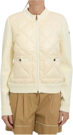 Moncler Cardigan Tricot - female - Moncler - Winter Jackets - Beige - M - Jackets