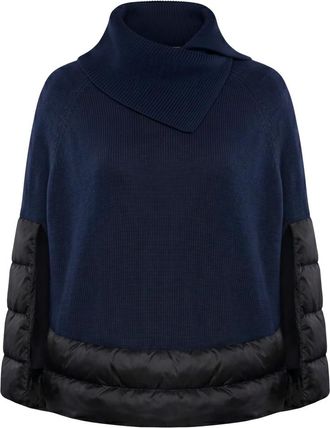 Moorer Alondra Poncho - Dames - Ponchos - Blauw - XS - Katoen - Jassen