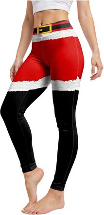 Generic Christmas Yoga Leggings for Women UK Printed Pants Leggings for Snowman Womens Casual Printed Long Pants Soft Stretchy Running Christmas Santa Party Y