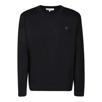 Maison Kitsun&eacute; Black Knitwear Aw23 - male - Maison Kitsun&eacute; - Round-neck Knitwear - Black - S - Knitwear