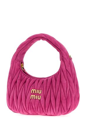 Miu Miu Womens Fuchsia Suede Handbag Fuxia Agnello Borse A Mano Bag