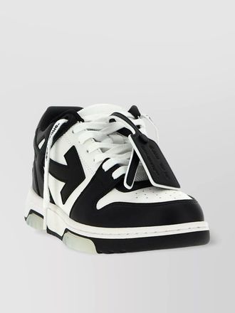 Off-white leather low-top sneakers