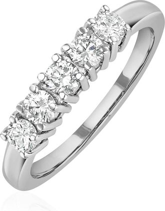 The Diamond Store Chloe Platinum 5 Stone Diamond Eternity Ring 0.50CT H/SI
