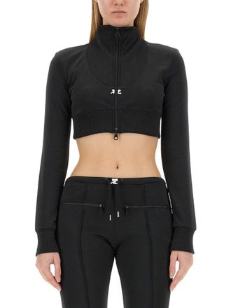 Courr&egrave;ges Cropped Jacket With High Collar
