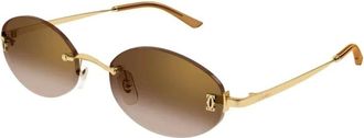 Cartier Sunglasses, female, Yellow, Size: 55 MM Ct0592S 002 Sunglasses