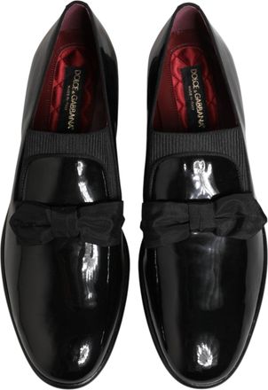 Dolce & Gabbana Black Leather Slip On Dress Men Loafers Shoes Co+el+pa+pl+vi+goat