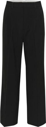 Part Two Wijde Pijpen Broek met Geperste Vouwen - Dames - Wijde Broeken - Zwart - L - Broeken