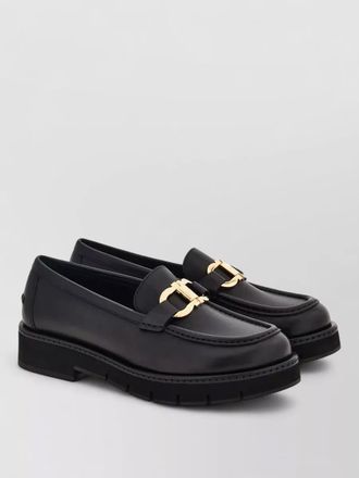 Ferragamo loafers chunky sole round toe hardware