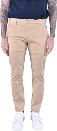Dondup Slim Fit Chino Broek van Stretchkatoen - Heren - Slim Fit Broeken - Beige - W35 - Katoen - Broeken