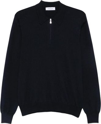 Gran Sasso Tennis Polo - Heren - Polos - Blauw - L - Wol - Tops