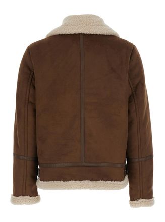 Lauren Ralph Lauren Shearling-Trimmed Suede Jacket - Brown