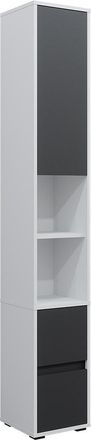 Vicco Armario Para Ropa Blanca Maltin, Blanco, 30.2 X 189 Cm Con Una Puerta Y Dos Cajones Vicco