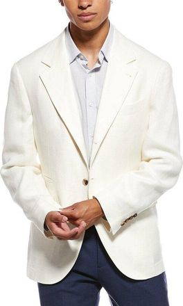 Brunello Cucinelli Off White Linen Wool Blazer, Brand Size 54 (US Size 44)