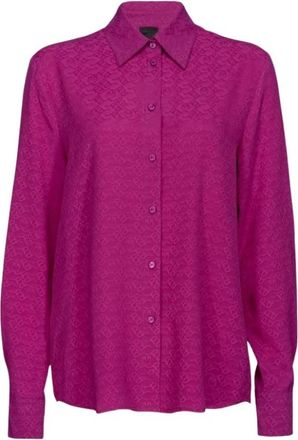 Pinko Zijden Crepe de Chine Blouse - Dames - Overhemden - Paars - S - Overhemden