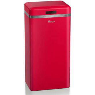 SWAN Swka4500rneu Cubo De Basura Cocina Autom&aacute;tico, Sensor De Movimiento, 45l, Met&aacute;lico, Papelera Reciclaje Rojo