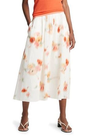 Vince Poppy Blur Gathered Easy Skirt in Cream Dusk at Nordstrom Rack, Size Large