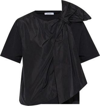 Max Mara Top in cotone con fiocco - Nero