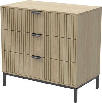 Vicco C&oacute;moda Lennox, Roble, 72 X 69 Cm Con 3 Cajones Vicco