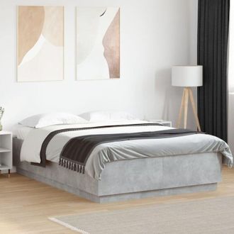 vidaXL Vidaxl - Estructura De Cama Madera De Ingenier&iacute;a Gris Hormig&oacute;n 150x200cm