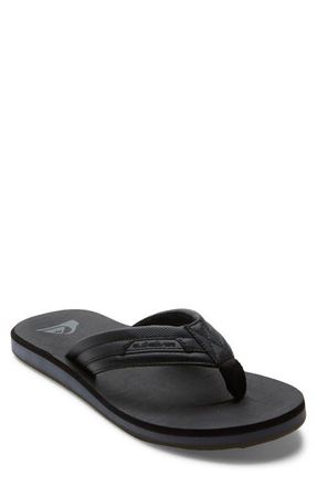 Quiksilver Carver Tropics III Flip Flop in Black 2 at Nordstrom, Size 13