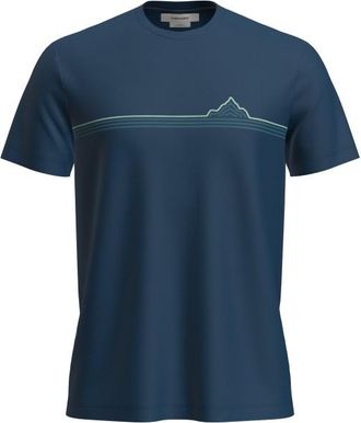 Icebreaker Merino 150 Tech Lite S/S Tee Range Stripes Merinoshirt f&uuml;r Herren | blau